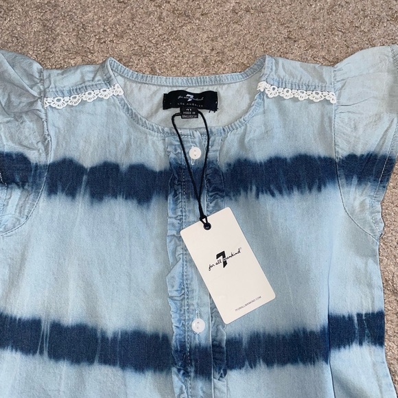 Little Girls 7  For All Mankind Sleeveless Shirt - Picture 4 of 4